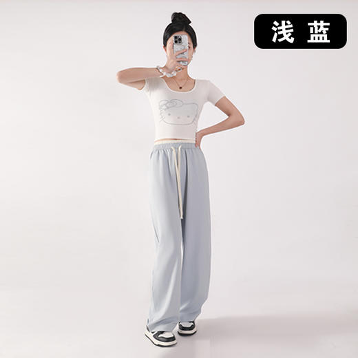 【春夏日常穿搭bi备款💰39.9元/条】温柔通勤风直筒撞色柔丝裤显腿长！更显颜值！ 商品图4