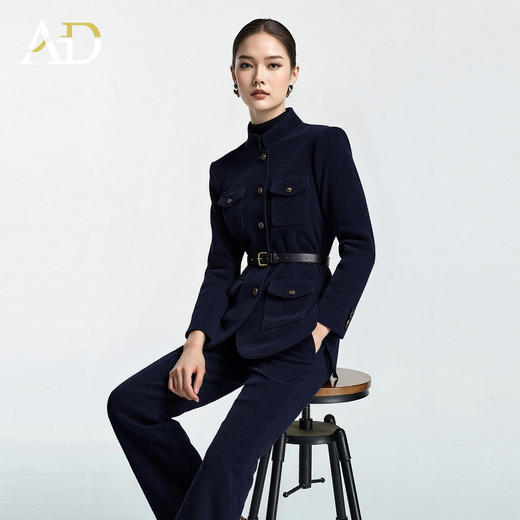 AD高端品牌立领西装套装女春季2026新款高级感老钱风正式场合穿搭 商品图0