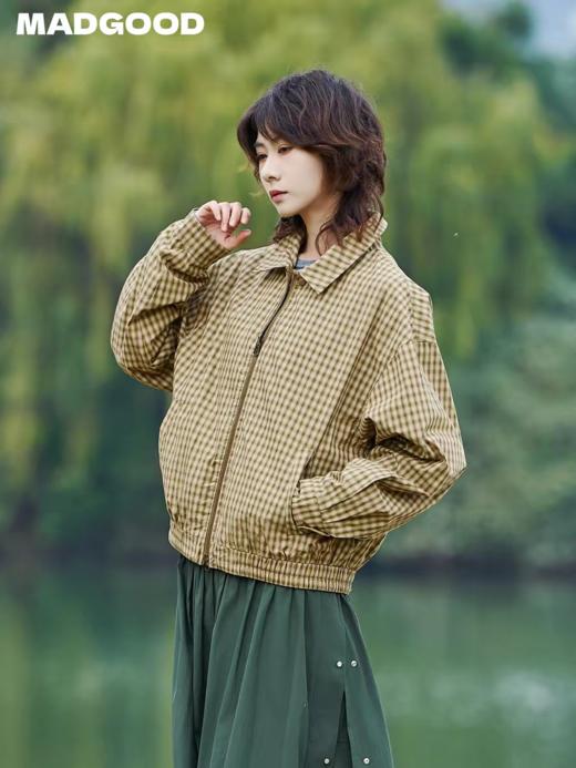 马得工地/MDGDWT212078/两面穿格纹哈灵顿夹克 商品图0