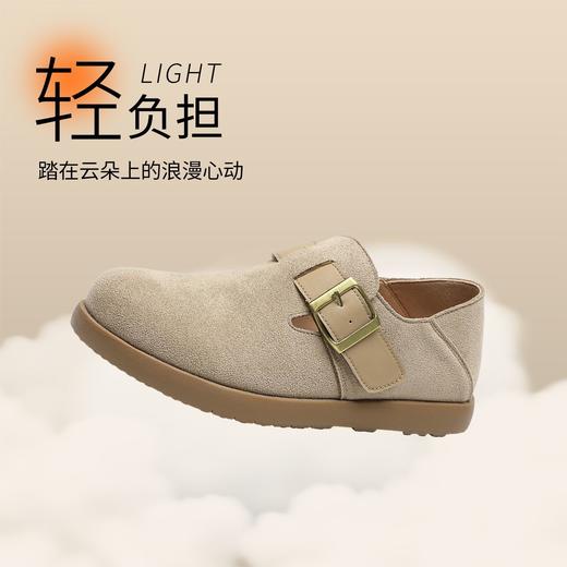 ZHR则则复古休闲勃肯鞋女秋季新款一脚蹬软底单鞋百搭懒人豆豆鞋 商品图5