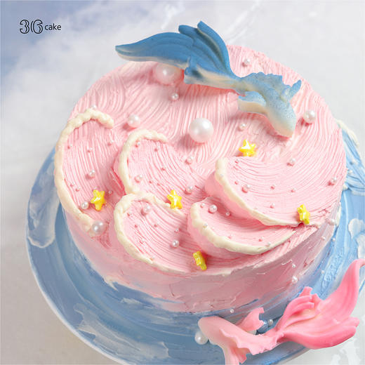双鱼座·逐浪·芋泥血糯米裱花蛋糕，可选1/1.5/2.5/3.5/6磅 | 36CAKE 商品图1