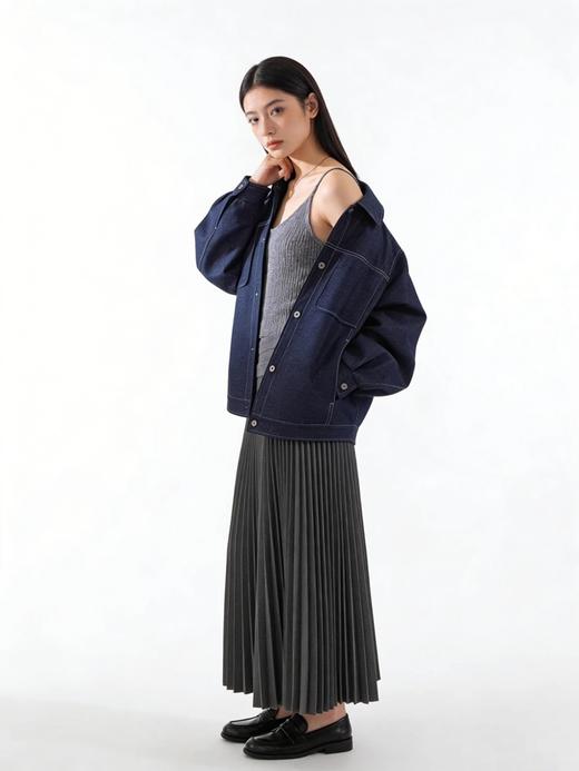 【利落翻领 大口袋设计 复古感直接拉满】挺括有型情侣仿牛仔夹克衬衣（E50-G6683） 商品图8