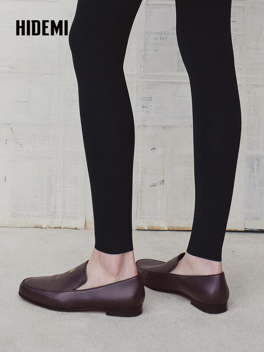 HIDEMI 羊皮一脚蹬轻便通勤休闲乐福鞋皮鞋单鞋平底鞋 商品图4