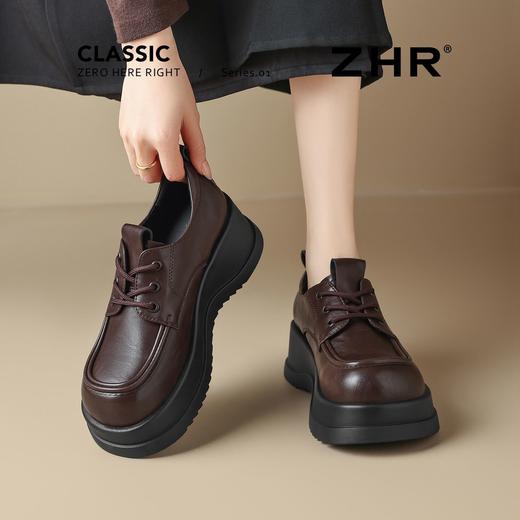 ZHR则则时尚复古厚底增高英伦单鞋2026新款一脚蹬气质通勤小皮鞋 商品图8