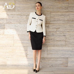 AD时尚通勤上班西装套装春季长袖西服外套女2026新款气质两件套裙