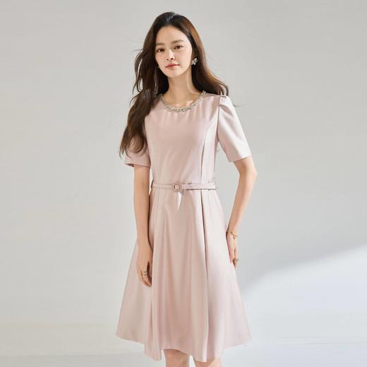 「高货sh」全新升级【铂金会员321/天猫429/差价108】(21902)洛诗琳法式小香风钉珠领连衣裙2026春夏新款收腰显瘦裙子 商品图2