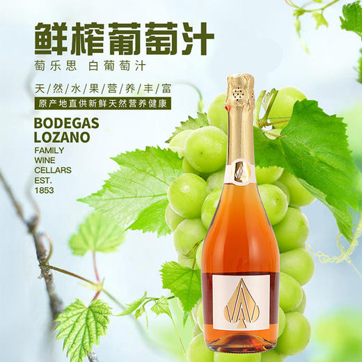 【超值4瓶装】萄乐思 白桃A起泡酒 白葡萄汁 NFC 无醇 西班牙原瓶进口 750ml*4瓶 商品图0