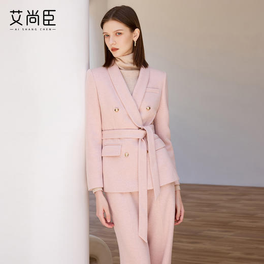 艾尚臣复古时尚套装女羊毛高级感西装两件套气质名媛职业装秋冬厚 商品图1
