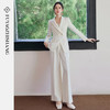 FUYAO扶摇直上 白色西装套装女春季花卉浮雕纹理西服老钱风两件套 商品缩略图3