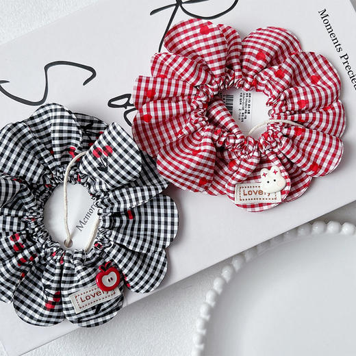 褶皱格纹个性时尚发圈-纪念日百货门店同款169394295 商品图0