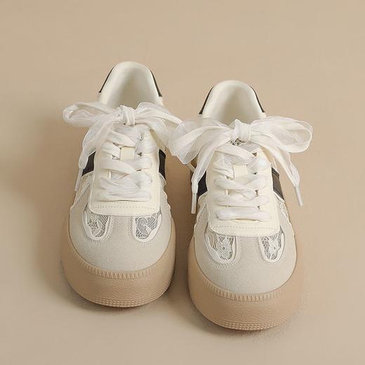 ZHR则则复古芭蕾风德训鞋女夏季蕾丝透气网面休闲鞋百搭小白鞋女 商品图8