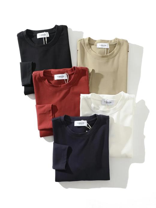 【nsn-S8601】 男子舒适水柔棉简约纯色百搭休闲长袖T恤！！ 商品图1