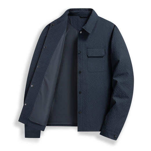 【泡泡面料】圣得西男士春季外套2026新款翻领轻商务通勤衬衫夹克 商品图14