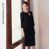 FUYAO扶摇直上 优雅国风连衣裙女新中式圆领裙子赫本风醋酸小黑裙 商品缩略图3