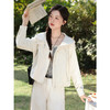 鹿向南「晴日漫叙」杏色连帽短款外套女春季新款独特休闲百搭上衣 商品缩略图0