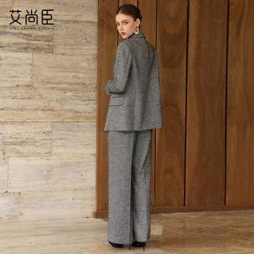 艾尚臣【织梦罗绮】老钱风西装外套女秋冬人字纹羊毛商务职业套装 商品图4