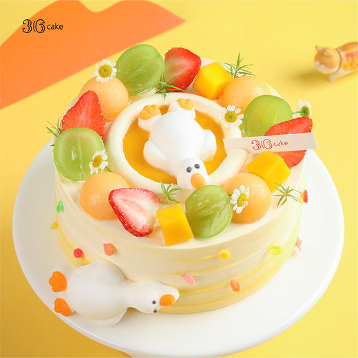 双鱼座·躺平鸭·开心果布丁鲜果蛋糕，可选1.5/2.5/6磅  | 36 CAKE 商品图1