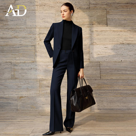 AD藏青色西装套装女春季2026新款爆款高级感大女主气场穿搭一整套 商品图1