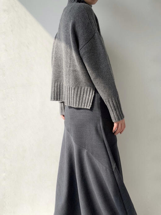Puree｜#1969 Cocoon Sweater High Neck 羊绒高领茧型厚毛衣 [  白 / 黑  ] 商品图12