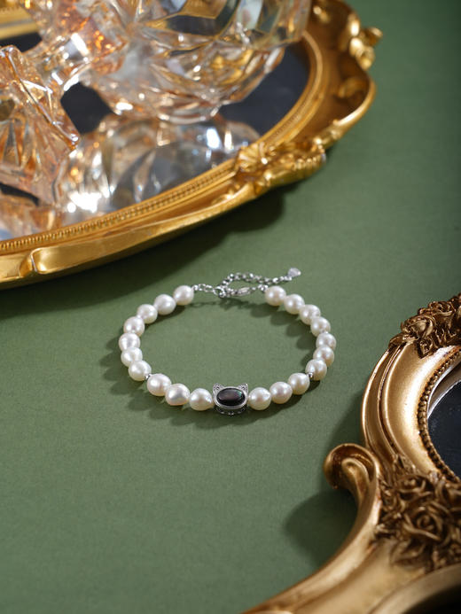 子佩集【暗夜猫咪】银S925珍珠惜王妃手链【SPB0720002】螺钿2602 商品图4