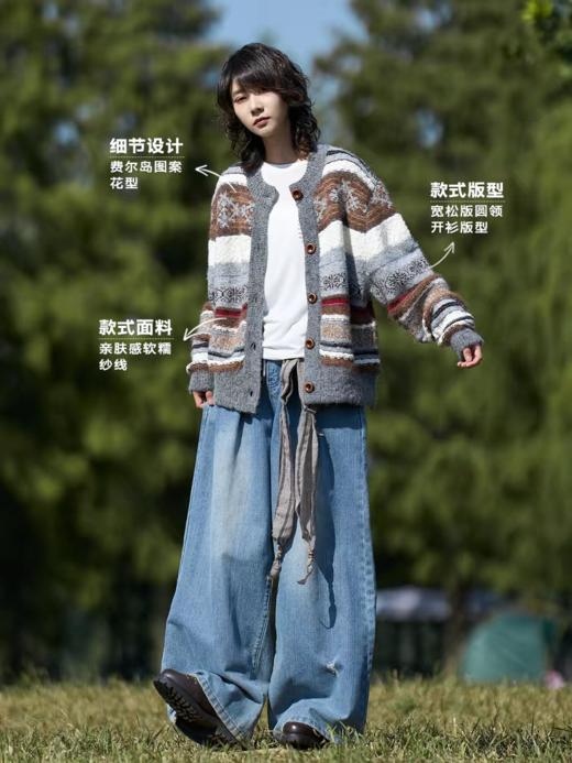 马得工地/MDGDMY212444/肌理感撞色毛衣开衫 商品图1