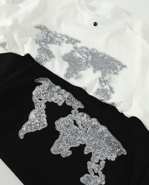 点此购买 GOODBRAND春秋季男女款地图亮片轻奢时尚纯棉长袖卫衣 md 340891 商品图11