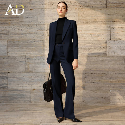 AD藏青色西装套装女春季2026新款爆款高级感大女主气场穿搭一整套 商品图0