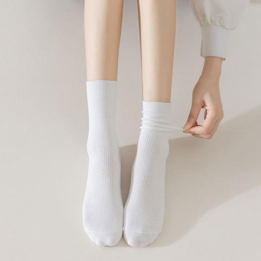 基础-简约竖条直板堆堆女袜-纪念日百货门店同款170093203 商品图5