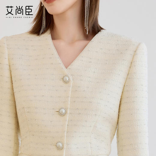 艾尚臣小香风两件套女春季轻熟优雅风V领西装半身裙气质名媛套装 商品图2