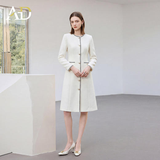 AD小香风连衣裙女春2026新款高级感今年流行爆款高知得体白色裙子 商品图2