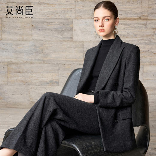 艾尚臣羊毛oversize西装套装女秋冬老钱风西服正装气质通勤职业装 商品图2