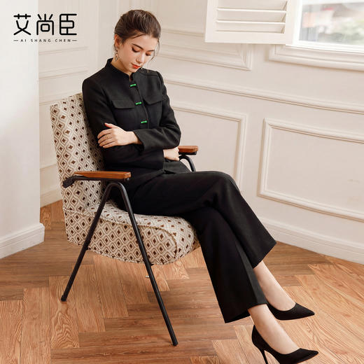 艾尚臣新中式高端西装套装女春秋气质公务员面试职业阔腿裤两件套 商品图3