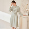 艾尚臣清冷松弛荷叶领浪漫衬衫裙连衣裙女收腰显瘦中长裙通勤早春 商品缩略图4