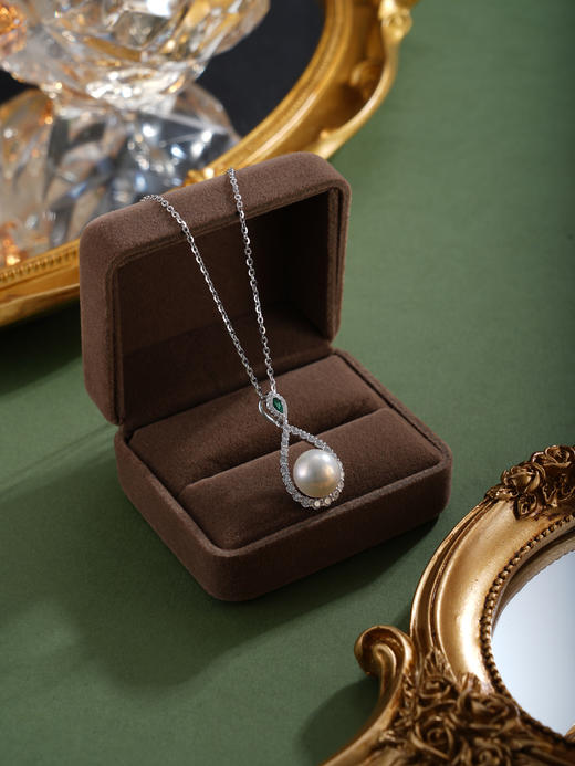 子佩集【璀璨之约】S925珍珠惜王妃套链项链【PM2328-XF】水滴绿点2602 商品图2