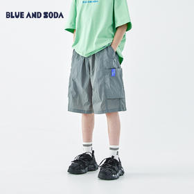 预售4.30发 蓝汽水2026夏季新款高密耐磨男童休闲裤青少年轻薄机能工装短裤