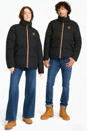 T.B.L 元单 防泼水宽松立领棉服外套 WT979