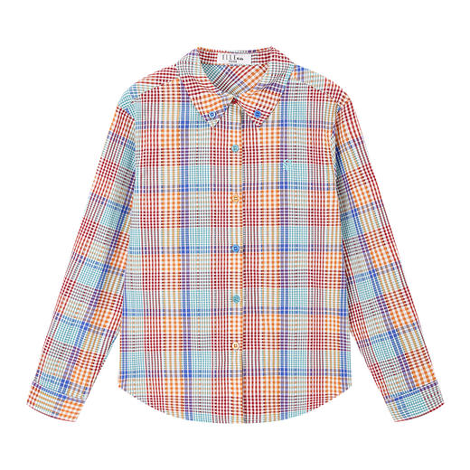 💕春3童装彩格绣花长袖衬衫 商品图4