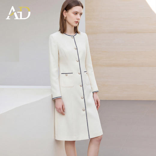 AD小香风连衣裙女春2026新款高级感今年流行爆款高知得体白色裙子 商品图1