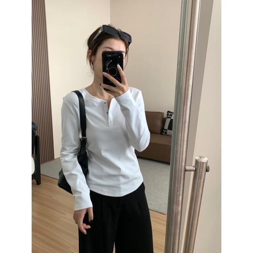 【大牌质感】280g棉氨纶针织衫 春季基础款韩版显瘦百搭纯色正肩tee 商品图3