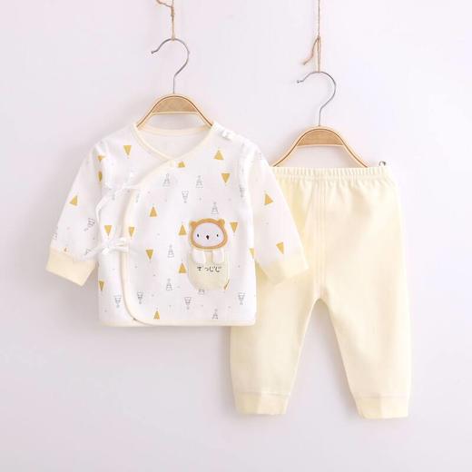 新生婴儿棉内衣套装0-3月宝宝偏襟系带和尚服儿童保暖内衣保暖款 商品图0