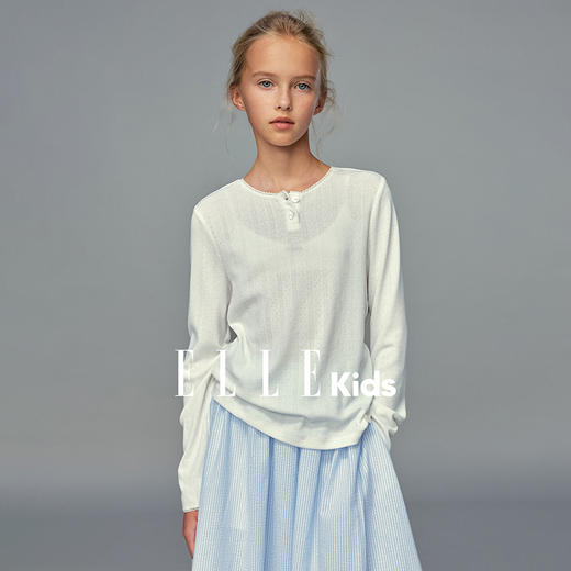 💕春3童装经典圆领弹力修身针织打底衫 商品图0