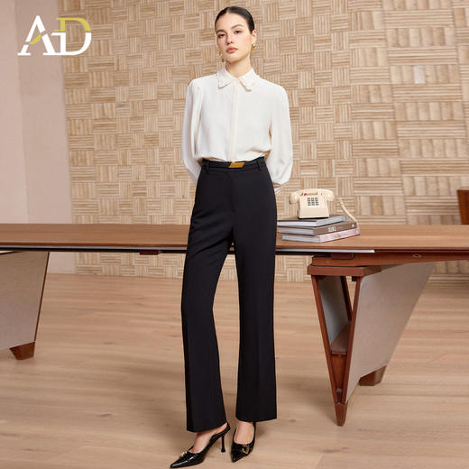 AD正式场合职业装套装女春季2026新款白色衬衫西裤职场穿搭一整套 商品图2