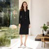 艾尚臣黑色西装套装秋冬职场干练气质女装正式场合职业套裙两件套 商品缩略图0