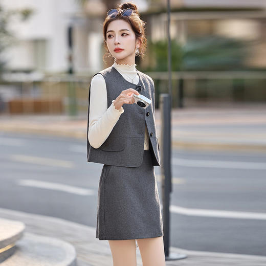 短款马甲裙子套装，超火穿搭一整套小个子减龄三件套HR-2669 商品图2