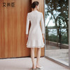 艾尚臣轻奢优雅风白色连衣裙女V领荷叶边气质裙高级感知性连身裙 商品缩略图4