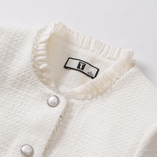 艾尚臣小香风重工钉珠西装套装女主持人显瘦职业高级感时尚套裙春 商品图4