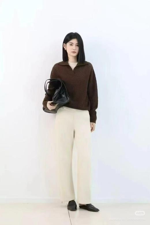 初十上新 独家圆正 小禾 牦牛绒 翻领 针织套头衫 商品图6