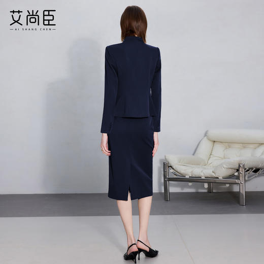 艾尚臣藏青色西装套裙女2026新款商务风长袖显瘦气质通勤ol职业装 商品图4