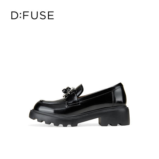 Dfuse迪芙斯2026春季新款蝴蝶结方钻扣深口单鞋经典休闲乐福鞋通勤鞋女单鞋DFE1112118 商品图1
