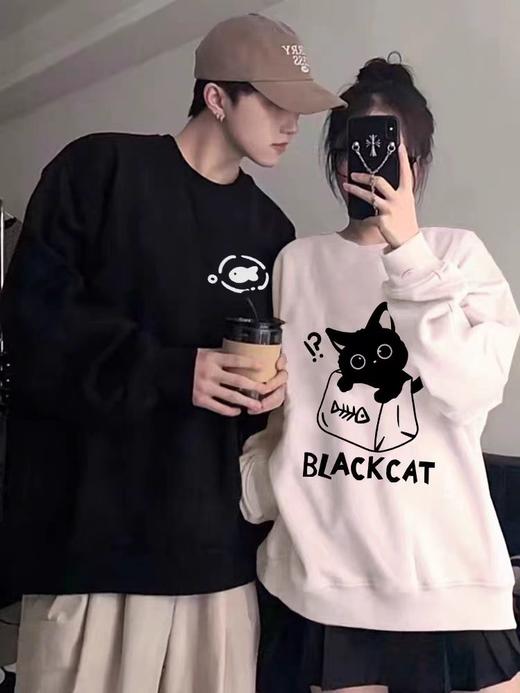 【YW】无忧购情侣款韩版卡通印花简约休闲纯棉长袖t恤（截单后7天发货) 商品图1